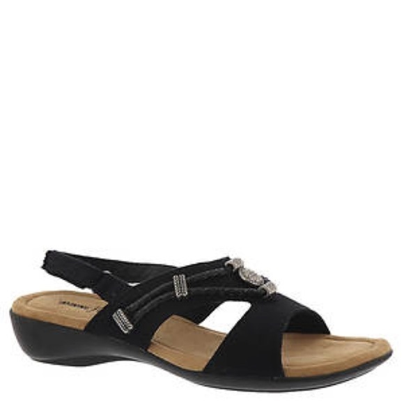 Minnetonka Silvie Slingback Sandals Black Size 10 - Picture 1 of 10